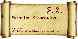 Patatics Klementina névjegykártya